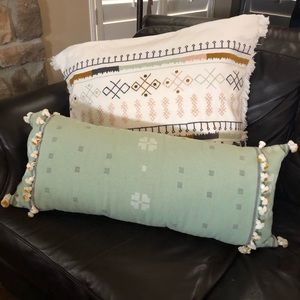 Anthropologie Long Pillow with tassels